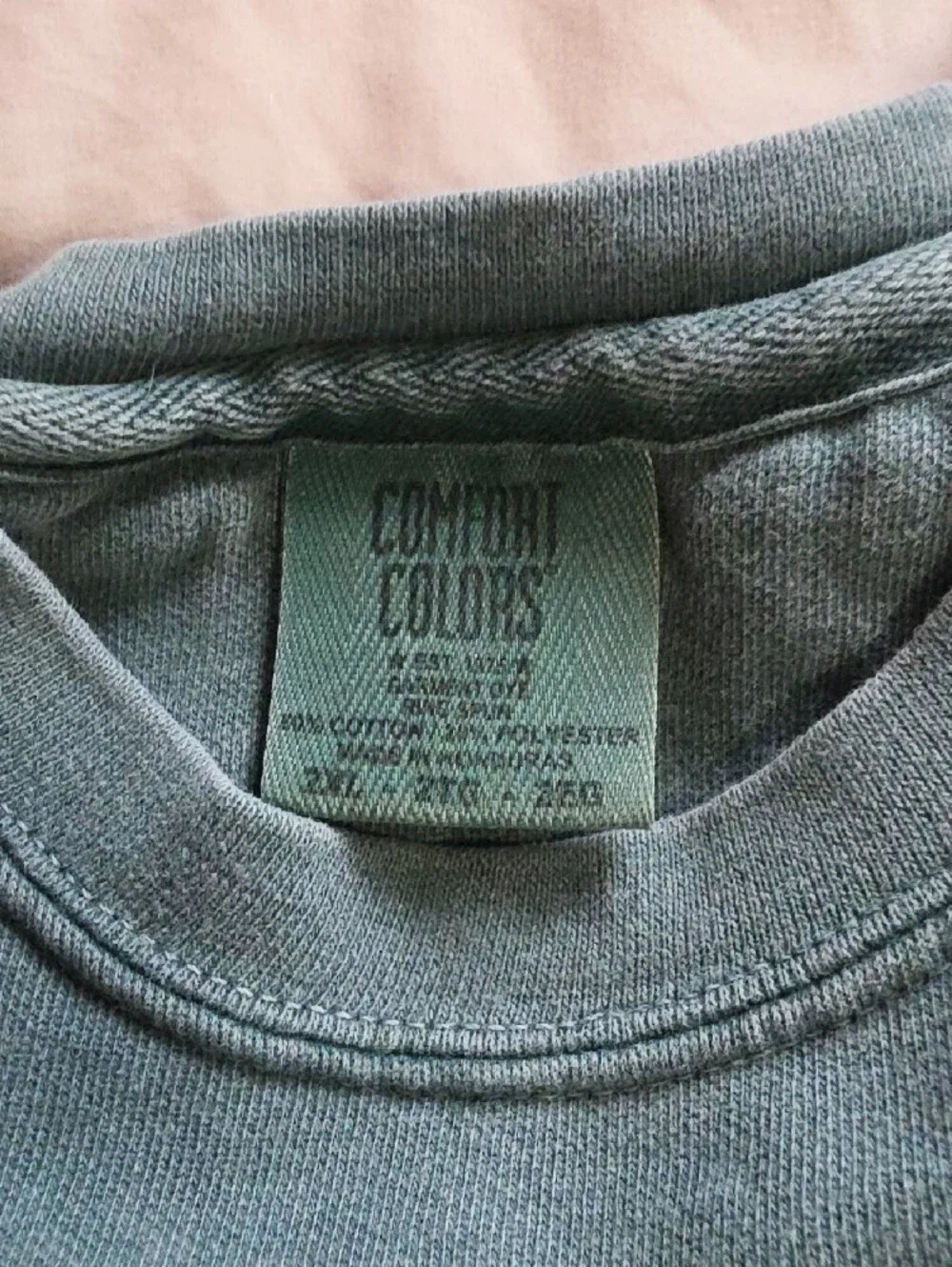 Classic Crewneck Sweatshirt - Slate Green with White 'JESUS STAFF' Print